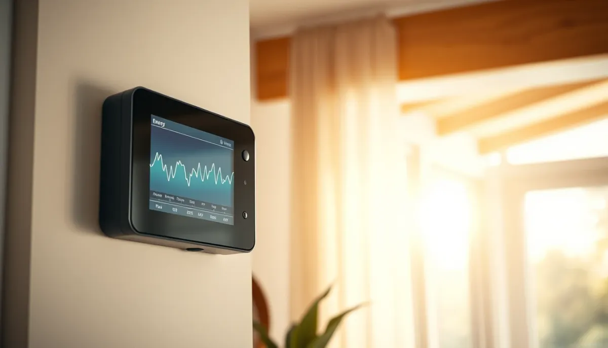 Écran de suivi de production solaire dans un intérieur lumineux