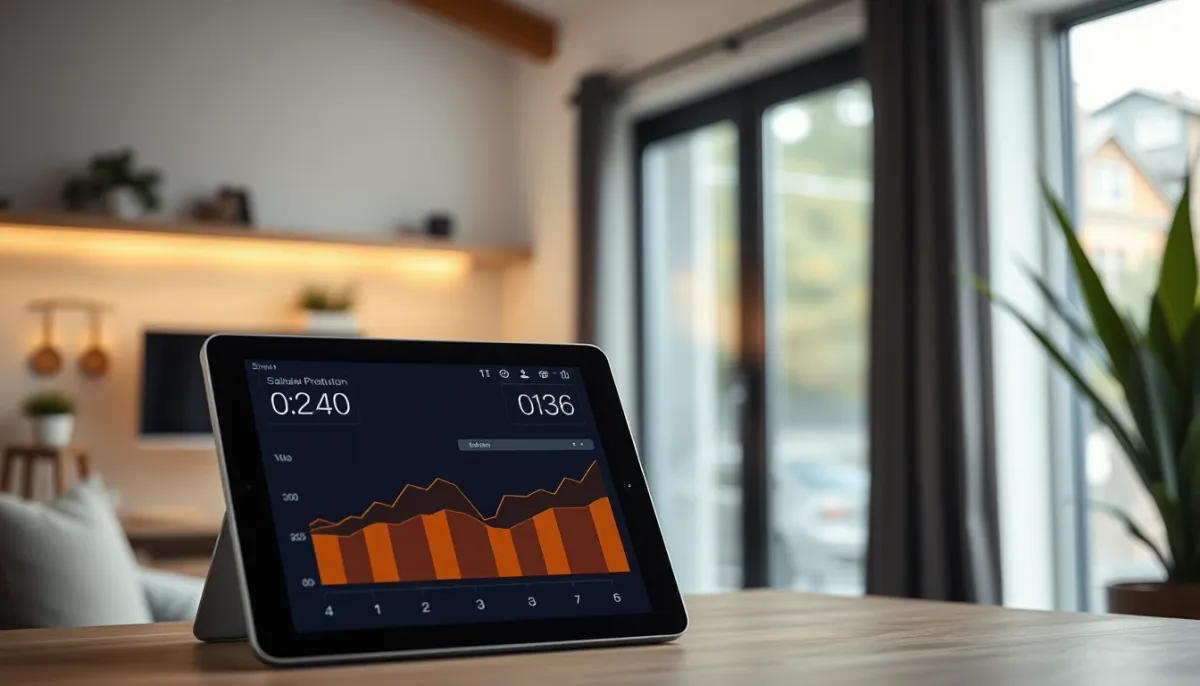 Suivi en temps réel de la production solaire via une application sur tablette dans une maison