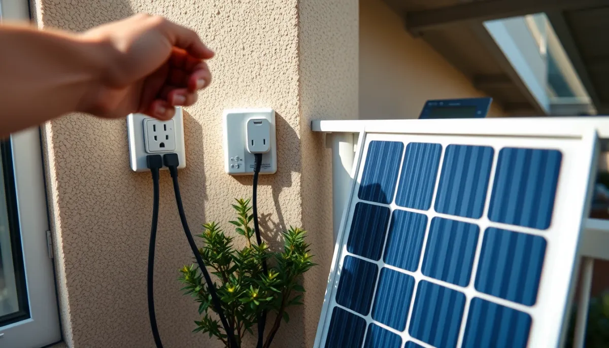 Branchement d'un kit solaire de balcon sur une prise extérieure standard