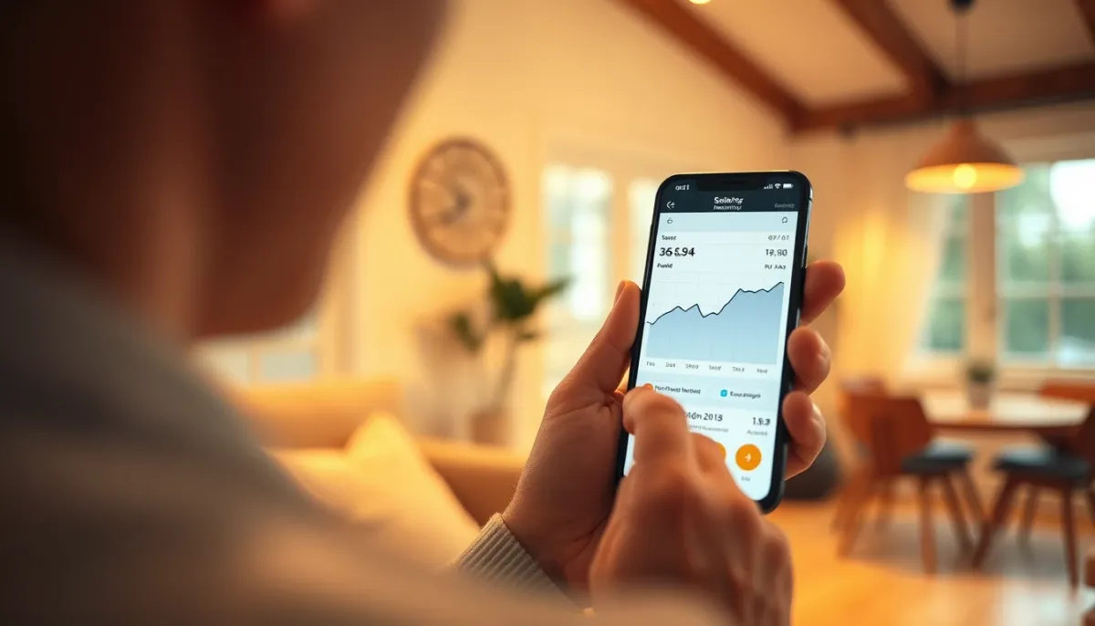 Propriétaire consultant le suivi de production panneau par panneau sur une application mobile