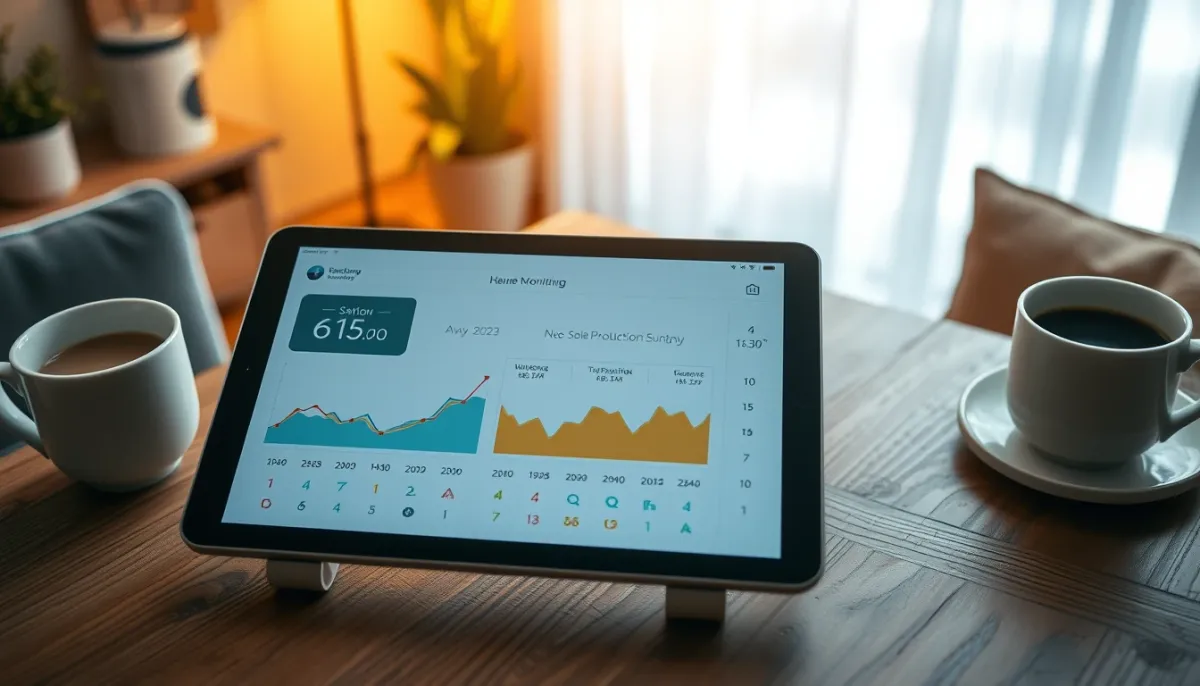 Système de suivi de consommation d'énergie solaire sur une tablette