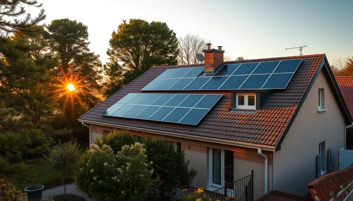 Maison en Île-de-France équipée de panneaux photovoltaïques, adaptée au climat local