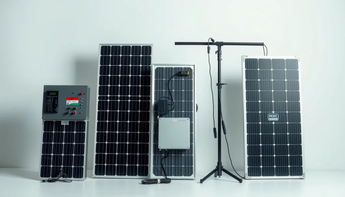 Comparatif visuel de trois configurations de kits solaires, avec et sans batterie