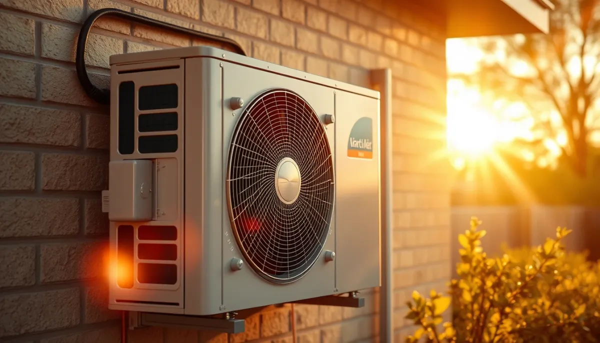 Unité extérieure d'une pompe à chaleur air/air en fonctionnement